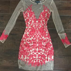 For love and lemons red mesh dress